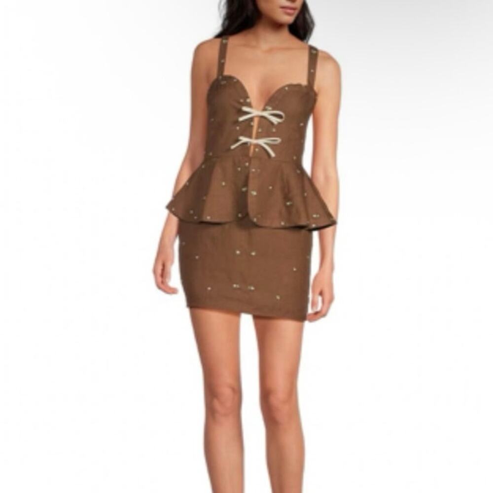 Fanm Mon NWT Helaina Floral Embroidered‎ Mini Dress